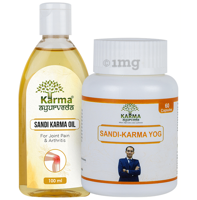Karma Ayurveda Combo Pack of Sandi Karma Oil 100ml & Sandi-Karma Yog 60 Capsule