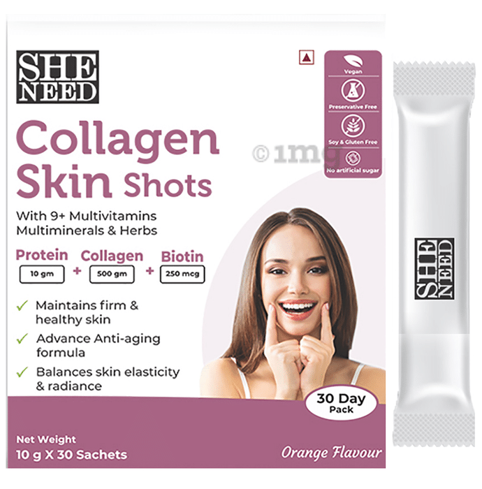 SheNeed Collagen Skin Shots Sachet (10gm Each) Orange