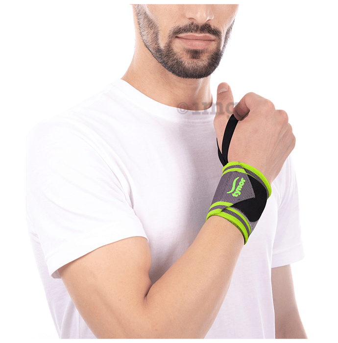 Tynor Wrist Wrap with Thumb Loop Universal Black and Green