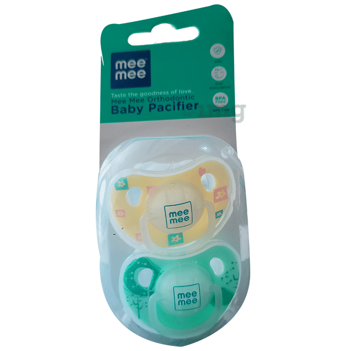 Mee Mee Orthodontic Baby Pacifier Yellow and Green