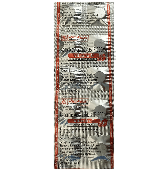 Jackson Vitamin C 500 Chewable Tablet Buy Strip Of 10 Chewable Tablets At Best Price In India 1mg