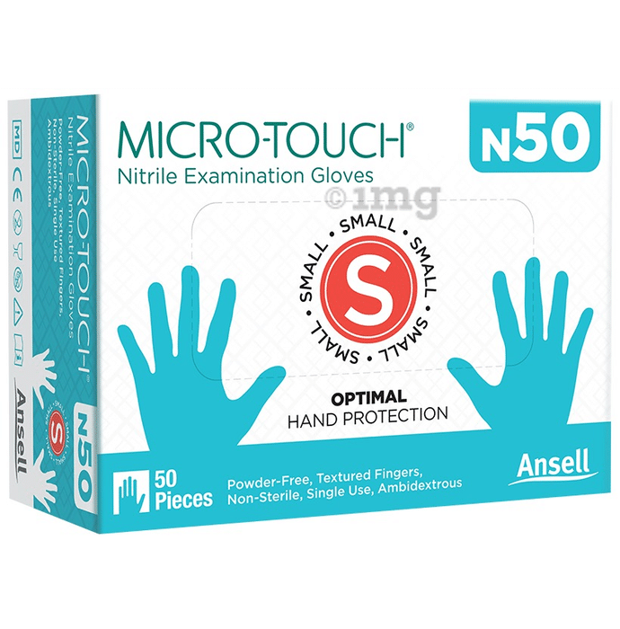 Ansell N50 Micro-Touch Nitrile Examination Gloves(50 Each) Small