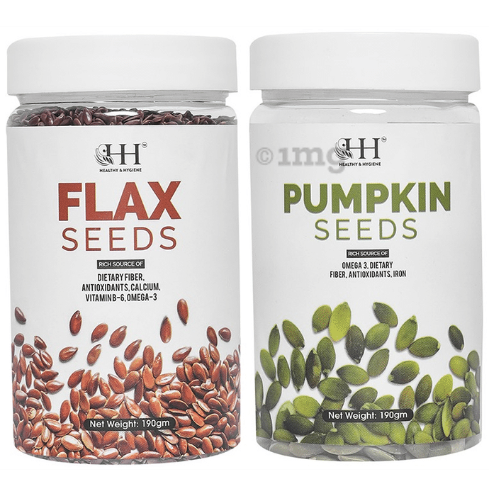 Healthy & Hygiene Combo Pack of Flax Seed & Pumpkin Seed (190gm Each)