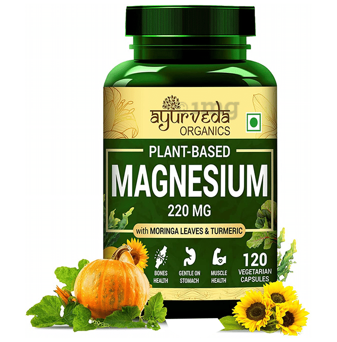 Ayurveda Organics Plant-Based Magnesium 220mg Vegetarian Capsule