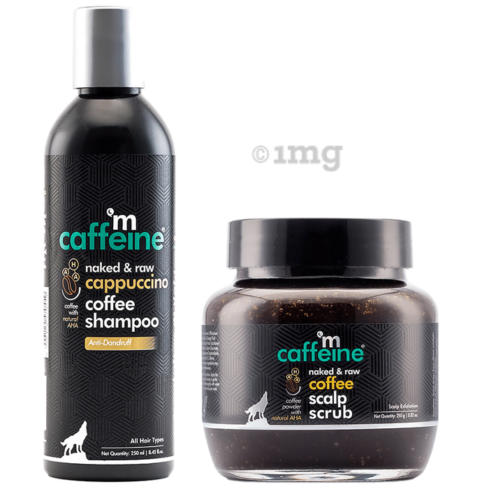 mCaffeine Ultimate Dandruff Care Kit (Cappuccino Coffee Shampoo 250ml & Coffee Scalp Scrub 250gm)
