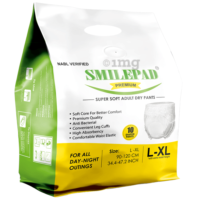Smilepad Premium Super Soft Adult Dry Pant Diaper L-XL