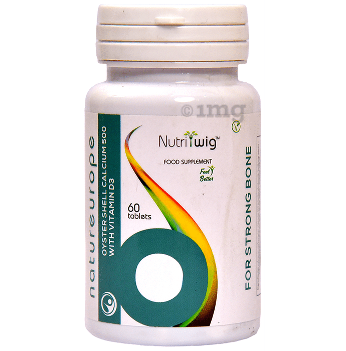 Nutritwig Oyster Shell Calcium 500 with Vitamin D3 Capsule