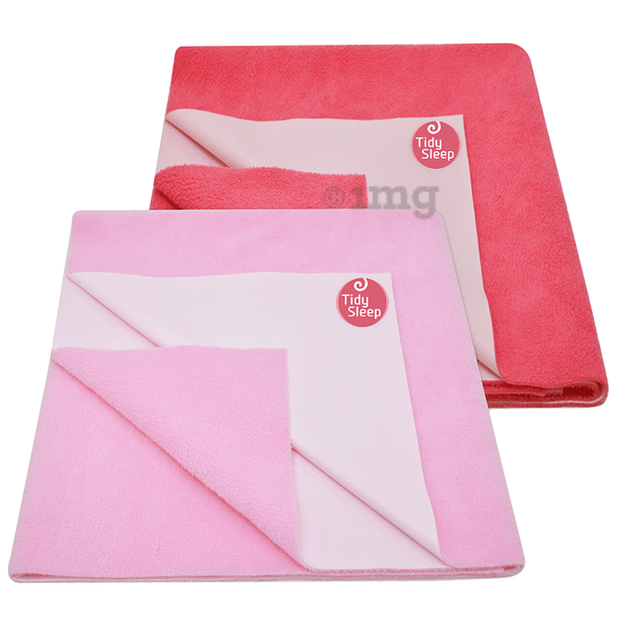Tidy Sleep Water Proof & Washable Baby Care Dry Sheet & Bed Protector Small Baby Pink and Hot Pink