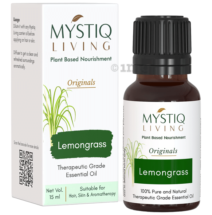 Mystiq Living Lemongrass Essential Oil 100% Pure Therapeutic Grade