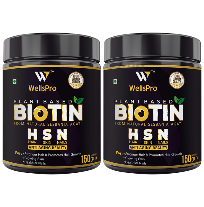 WellsPro Plant Based Biotin Powder (150gm Each)