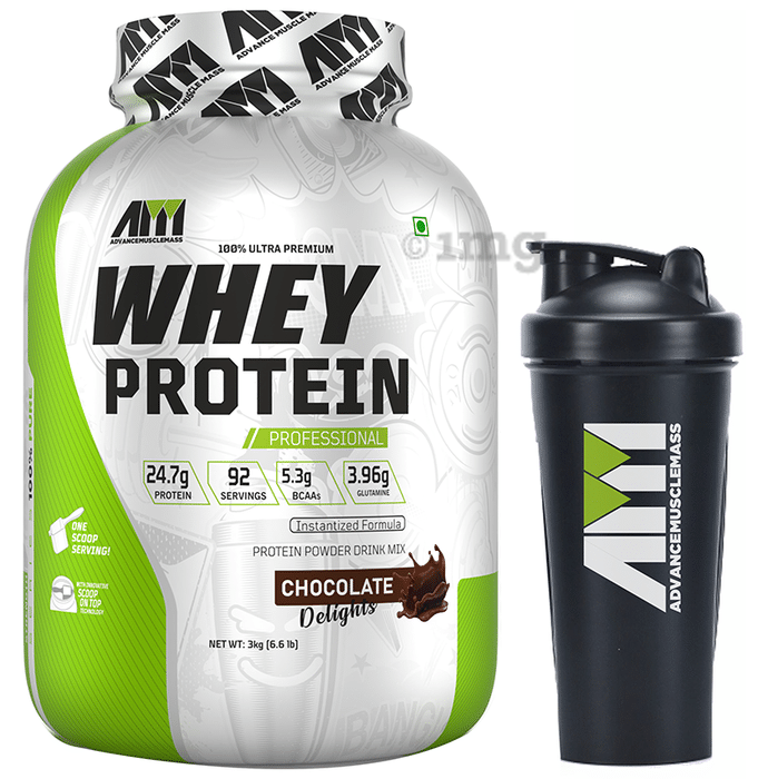 Advance MuscleMass 100% Ultra Premium Whey Protein Powder Chocolate Delight with Shaker 700ml