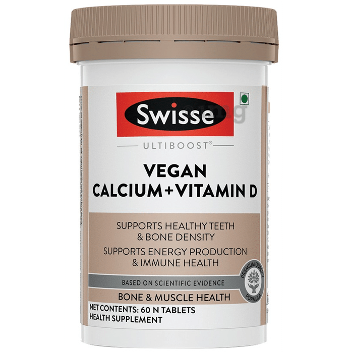 Swisse Ultiboost Vegan Calcium + Vitamin D | Tablet for Healthy Bones & Muscles