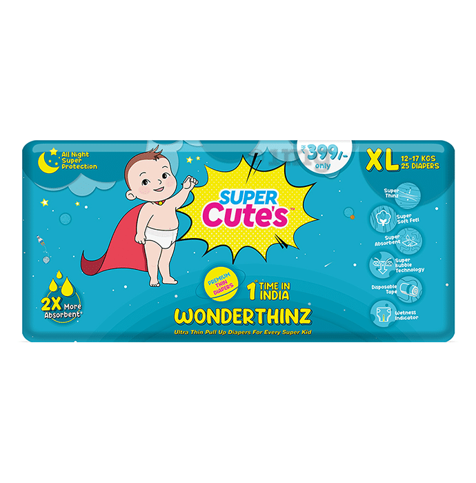 Super Cute's XL Wonderthinz Ultra Thin Pull Up Diaper (25 Each)