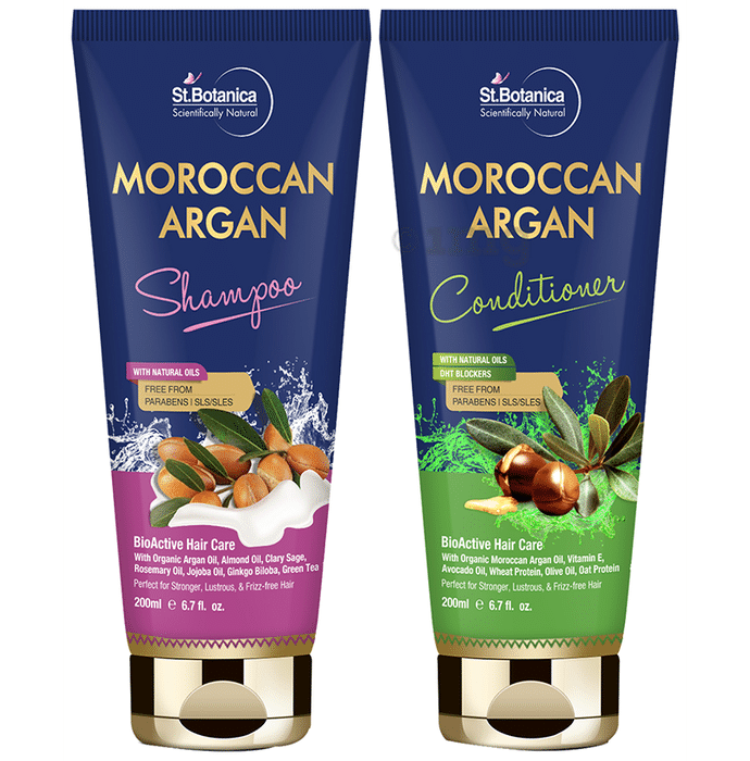 St.Botanica Combo Pack of Moroccan Argan Shampoo & Moroccan Argan Conditioner (200ml Each)