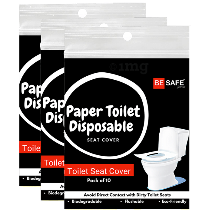 Be Safe Forever Disposable Paper Toilet Seat Cover (10 Each) Black