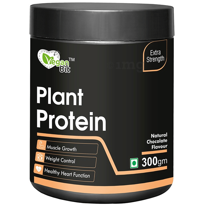 Vegan Bit Plant Protein for Muscle Growth, Healthy Heart & Weight Management | Flavour Powder Natural Chocolate