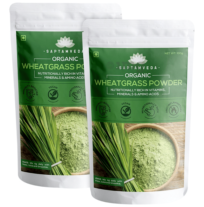 Saptamveda Organic Wheatgrass Powder (100gm Each)