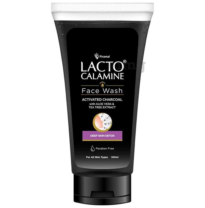 Lacto Calamine Activated Charcoal Face Wash | Paraben-Free | For All Skin Types