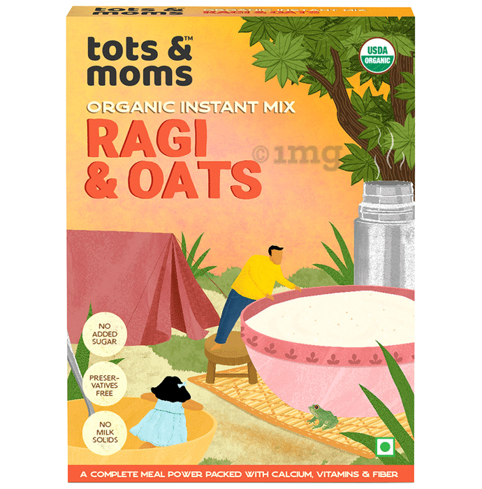 Tots and Moms Organic Instant Mix 6 Month+ Ragi & Oats