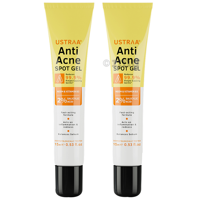 Ustraa Anti Acne Spot Gel (15ml Each) Reduces 99.9% Pimple Causing Germs
