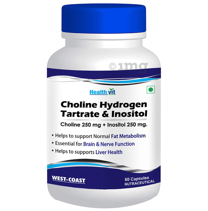 HealthVit Choline & Inositol | For Fat Metabolism, Brain, Nerve & Liver Health | Capsule
