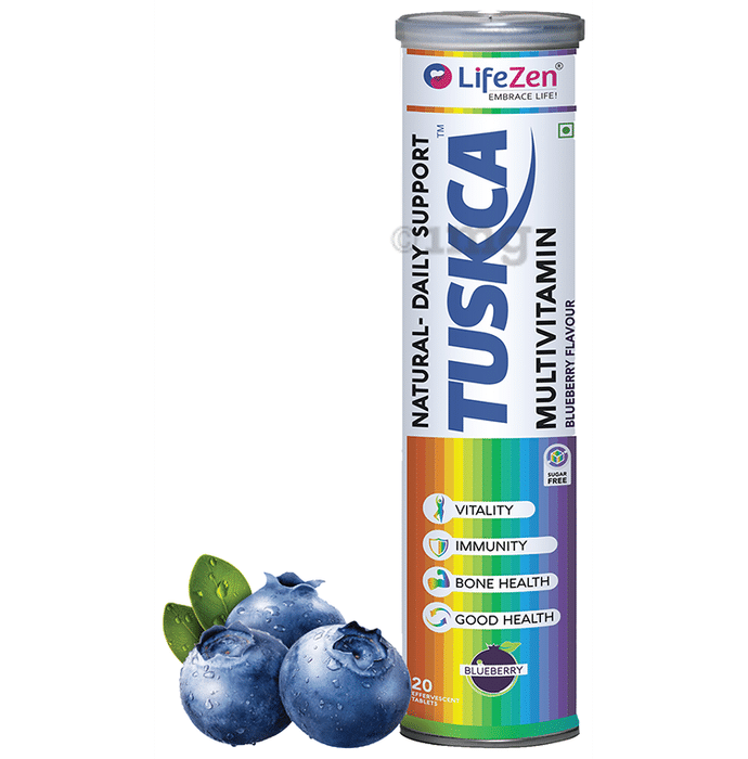 Tuskca Multivitamin Effervescent Tablet Blueberry