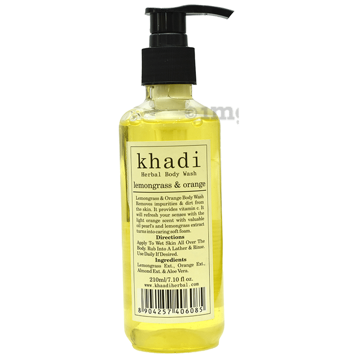 Khadi Herbal Body Wash Orange and Lemongrass