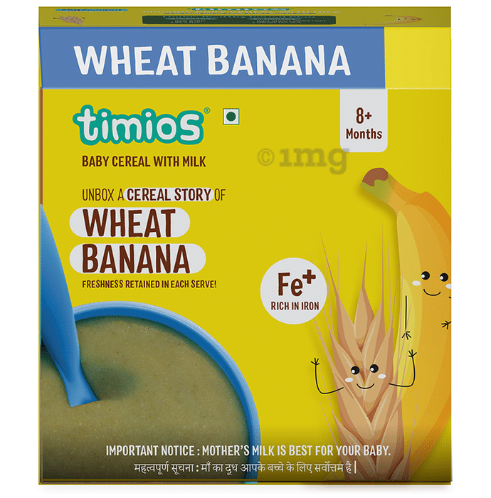 Timios Baby Cereal with Milk 8+ Months (25gm Each) Wheat Banana