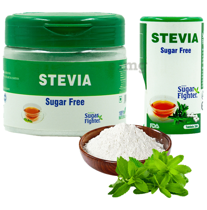 Sugar Fighter Combo Pack of Stevia Sugar Free Powder 100gm and Stevia Sugar Free 200 Tablet