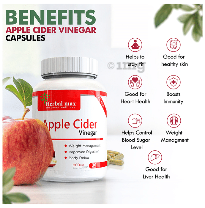 Herbal Max Apple Cider Vinegar Capsule: Buy bottle of 30 ...