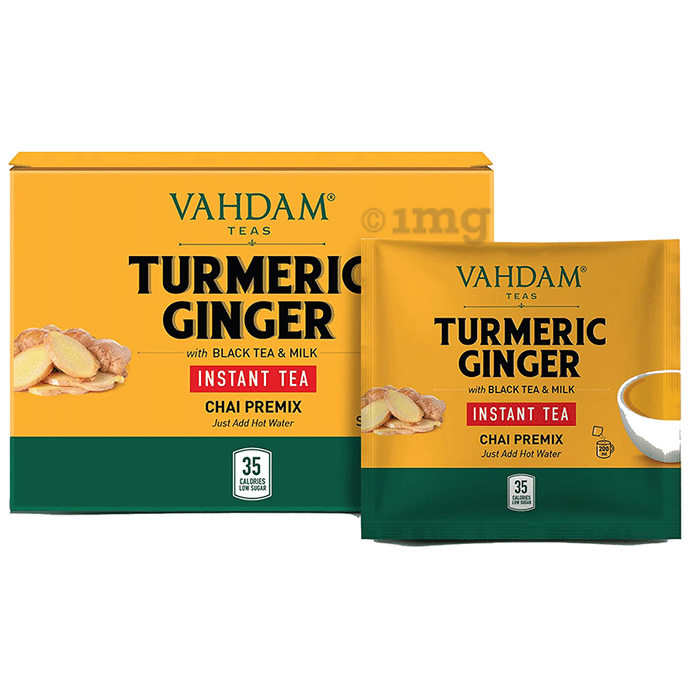 Vahdam Teas Instant Tea Chai Premix Sachet (8gm Each) Turmeric Ginger