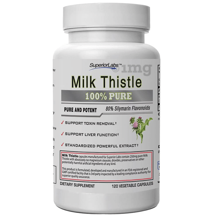 Superior Labs 100% Pure Milk Thistle Vegetable Capsule