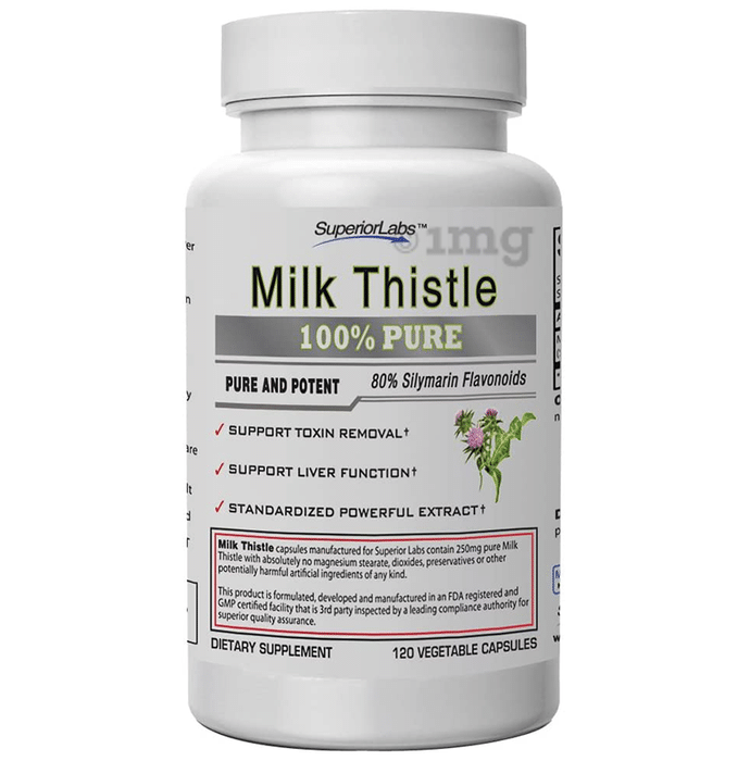 Superior Labs 100% Pure Milk Thistle Vegetable Capsule