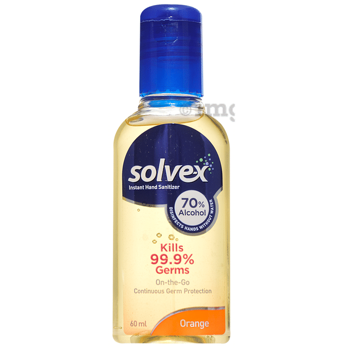 Solvex Instant Hand Sanitizer 70% Alcohol (60ml Each) Orange
