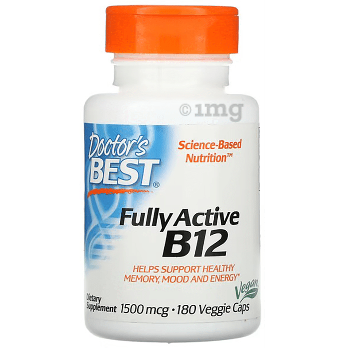 Doctor's Best Fully Active B12 1500mcg Veggie Cap | Supports Healthy Memory, Mood & Energy