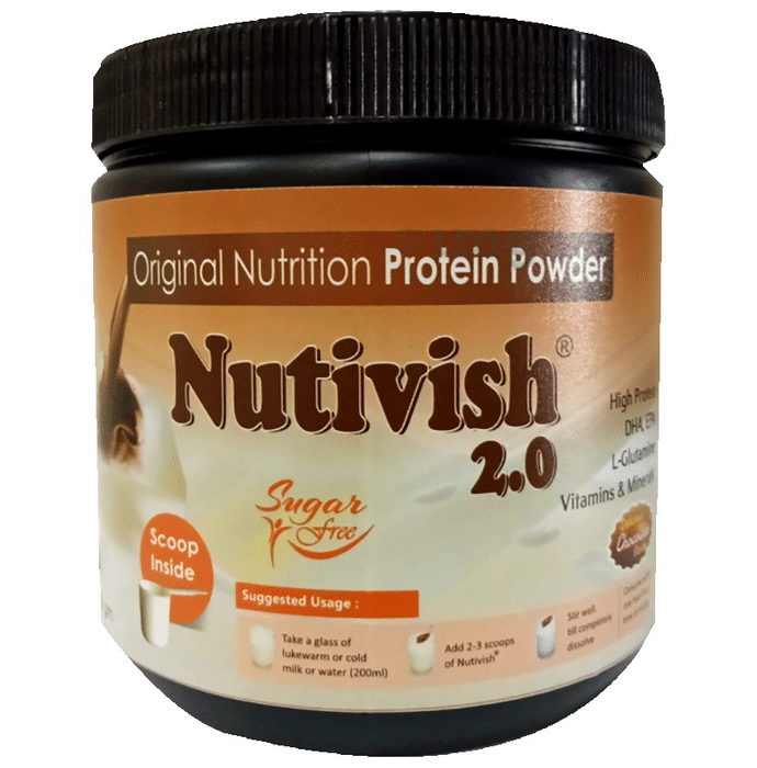 Nutivish Original Nutrition Whey Protein | With L-Glutamine & Omega 3 for Energy | Sugar-Free | Flavour Delicious Chocolate Powder