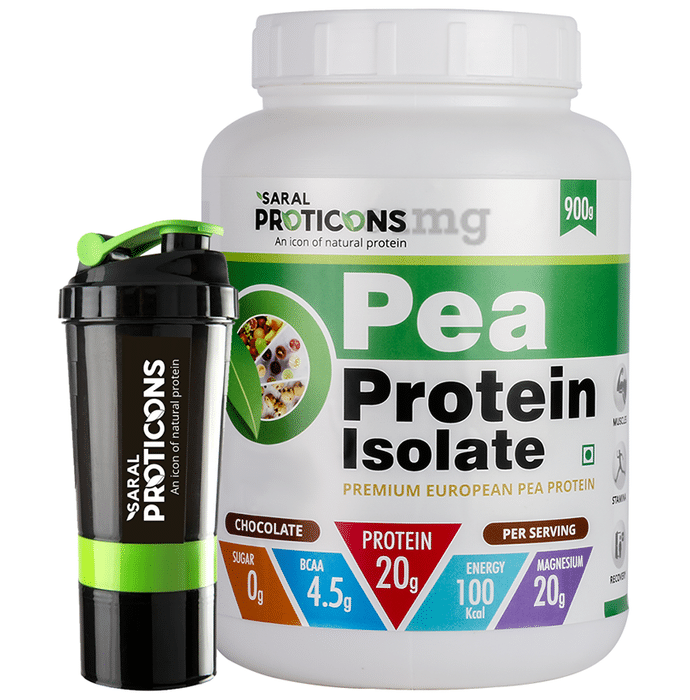 Saral Proticons Powder Pea Protein Isolate with Shaker Free Chocolate