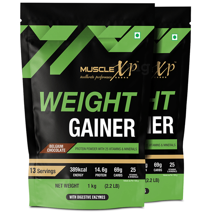 MuscleXP Weight Gainer (1kg Each)   Belgium Chocolate