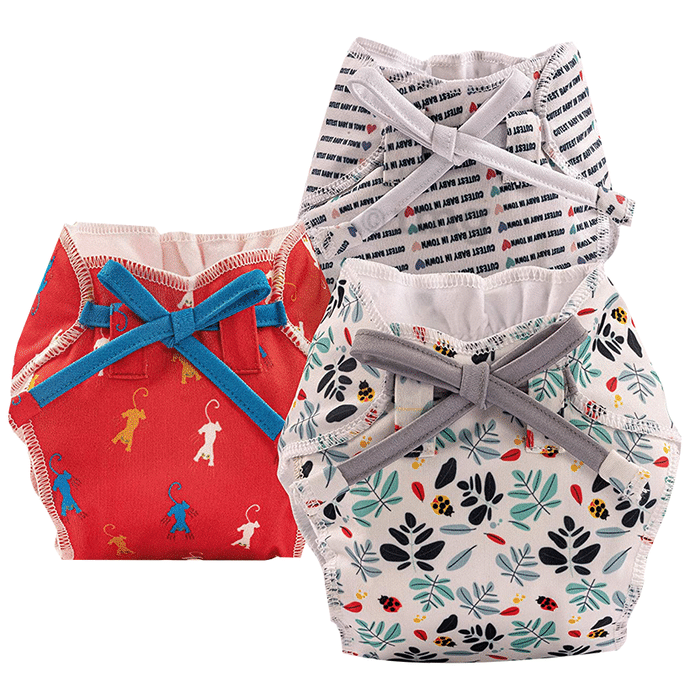 Bumberry Baby Smart Nappy Leak Proof Reusable & Adjustable Cloth Diaper for Newborn Catscape, Leaves & Bugs,Cute Baby Print