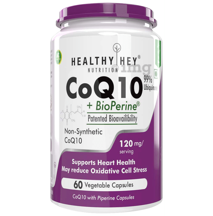 HealthyHey CoQ10 with Bioperine 120mg Vegetable Capsules