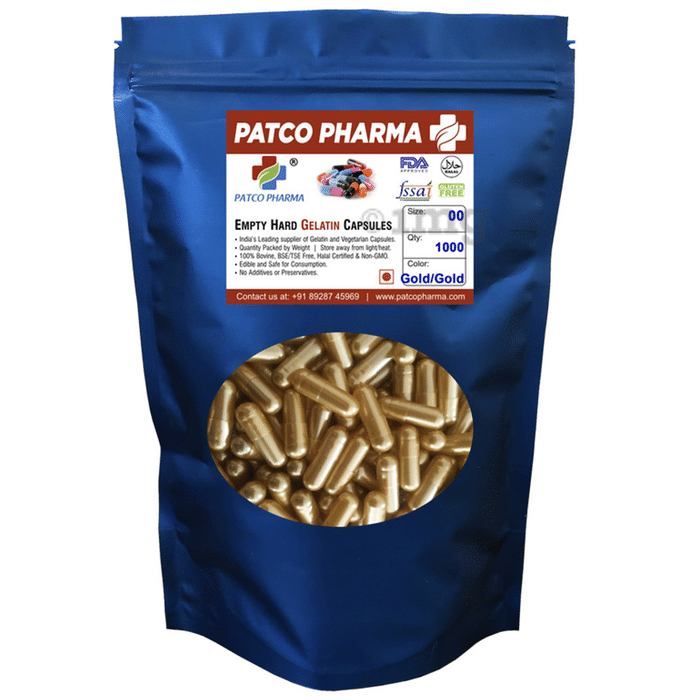 Patco Pharma Empty Hard Gelatin Capsule Golden Size 00