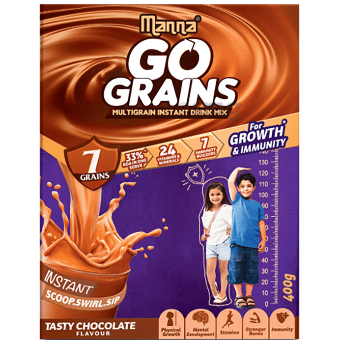 Manna Go Grains Multigrain Instant Drink Mix Tasty Chocolate