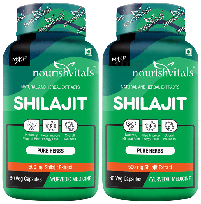 NourishVitals Shilajit 500mg Veg Capsule (60 Each)