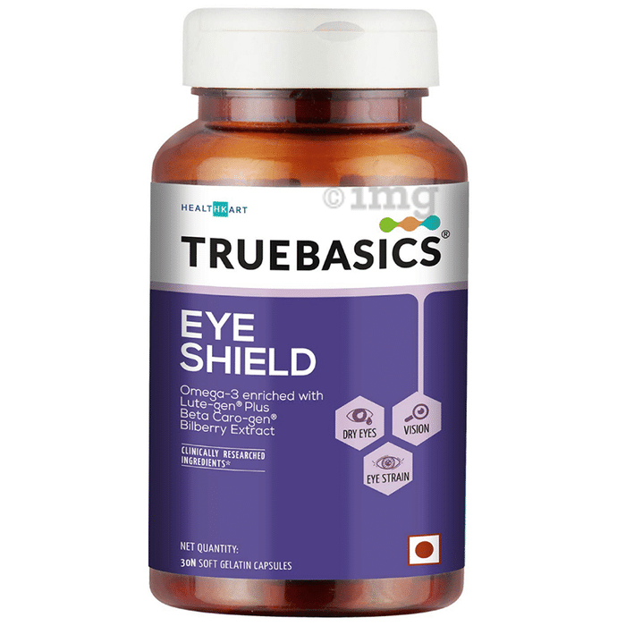 TrueBasics Eye Shield with Omega-3, Lutein & Zeaxanthin for Dry Eyes | Soft Gelatin Capsule