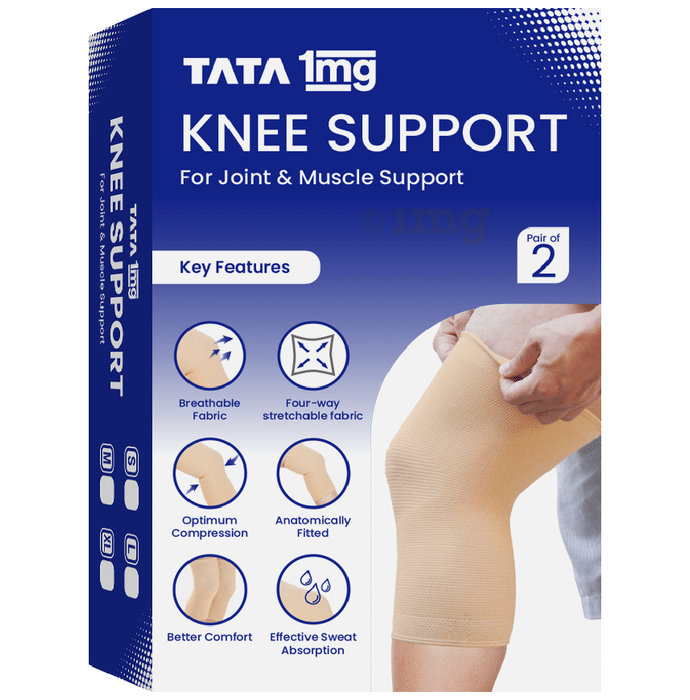 Tata 1mg Knee Support Pair of 2 Medium