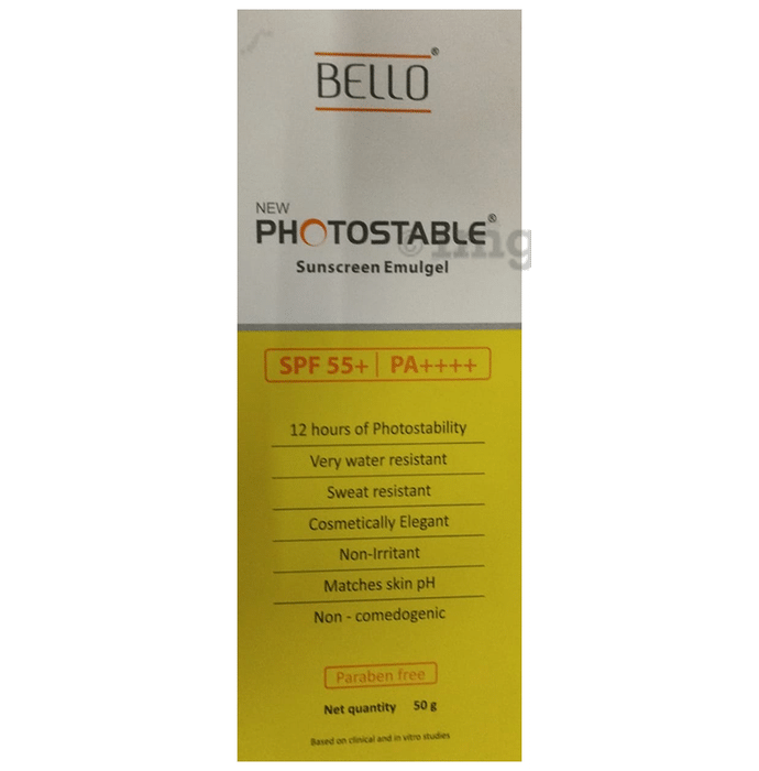 Bello New Photostable Sunscreen Emulgel SPF 55+ PA++++