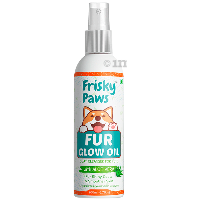 Frisky Paws Fur Glow Oil Coat Cleanser for Pets with Aloe Vera (200ml Each)