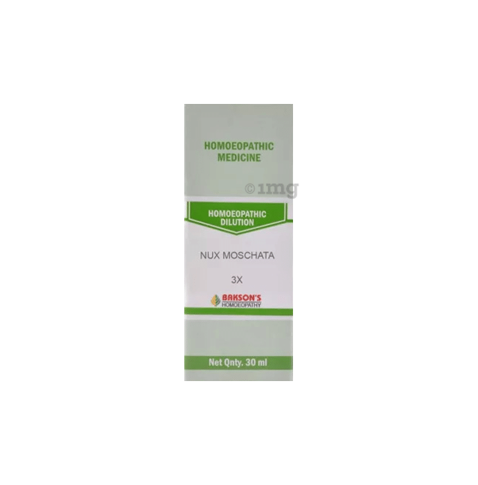 Bakson's Homeopathy Nux Moschata Dilution 3X