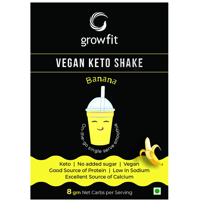 Growfit Vegan Keto Shake Sachet (60gm Each) Banana