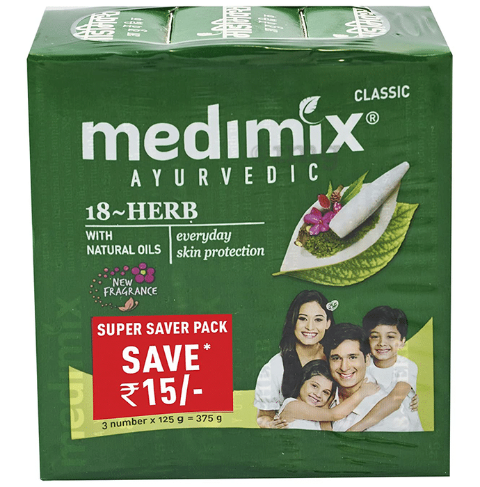 Medimix Ayurvedic Soap (125gm Each) 18 Herb Super Saver Pack